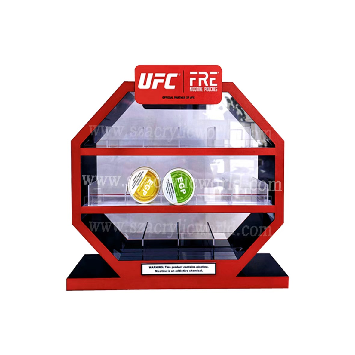 FRE nicotine pouch display stand