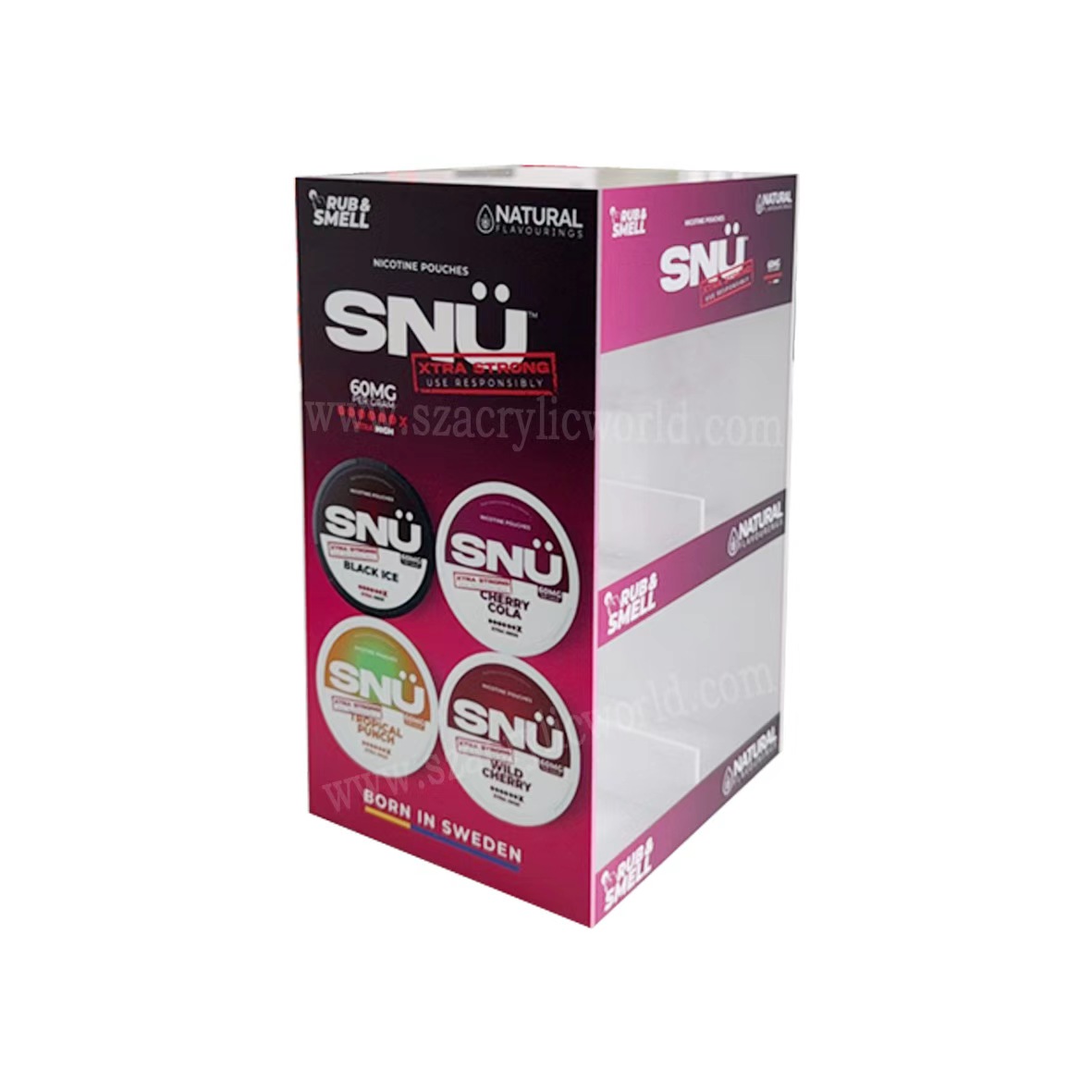 acrylic nicotine pouches display stand