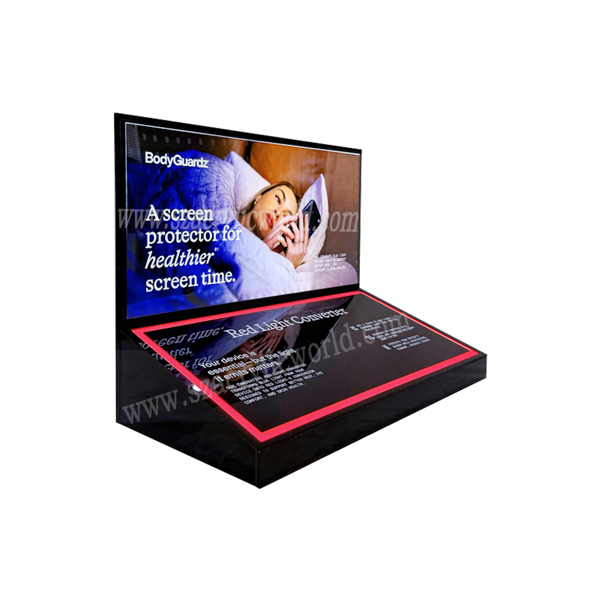 cosmetic display stand with screen
