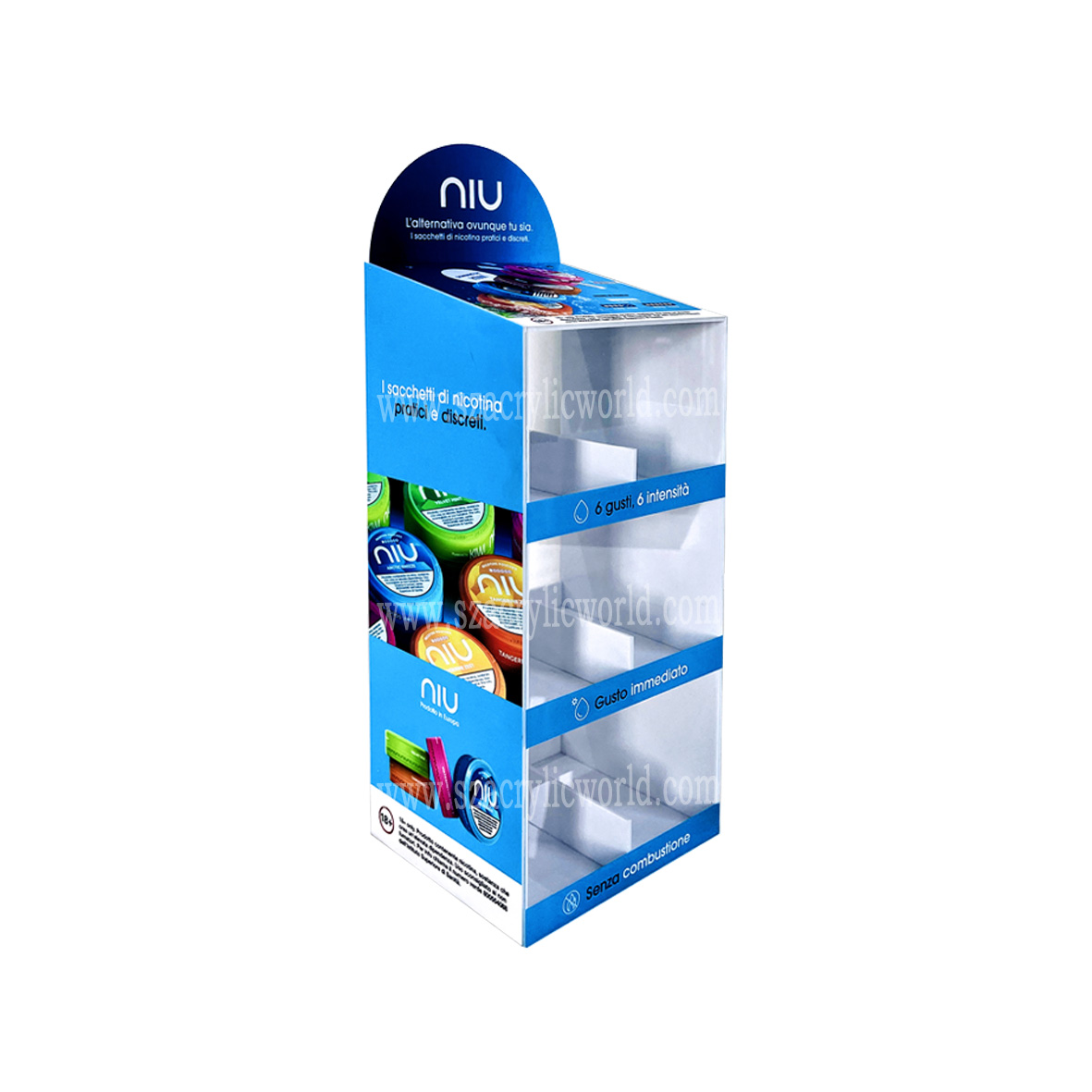 nicotine pouches display shelf
