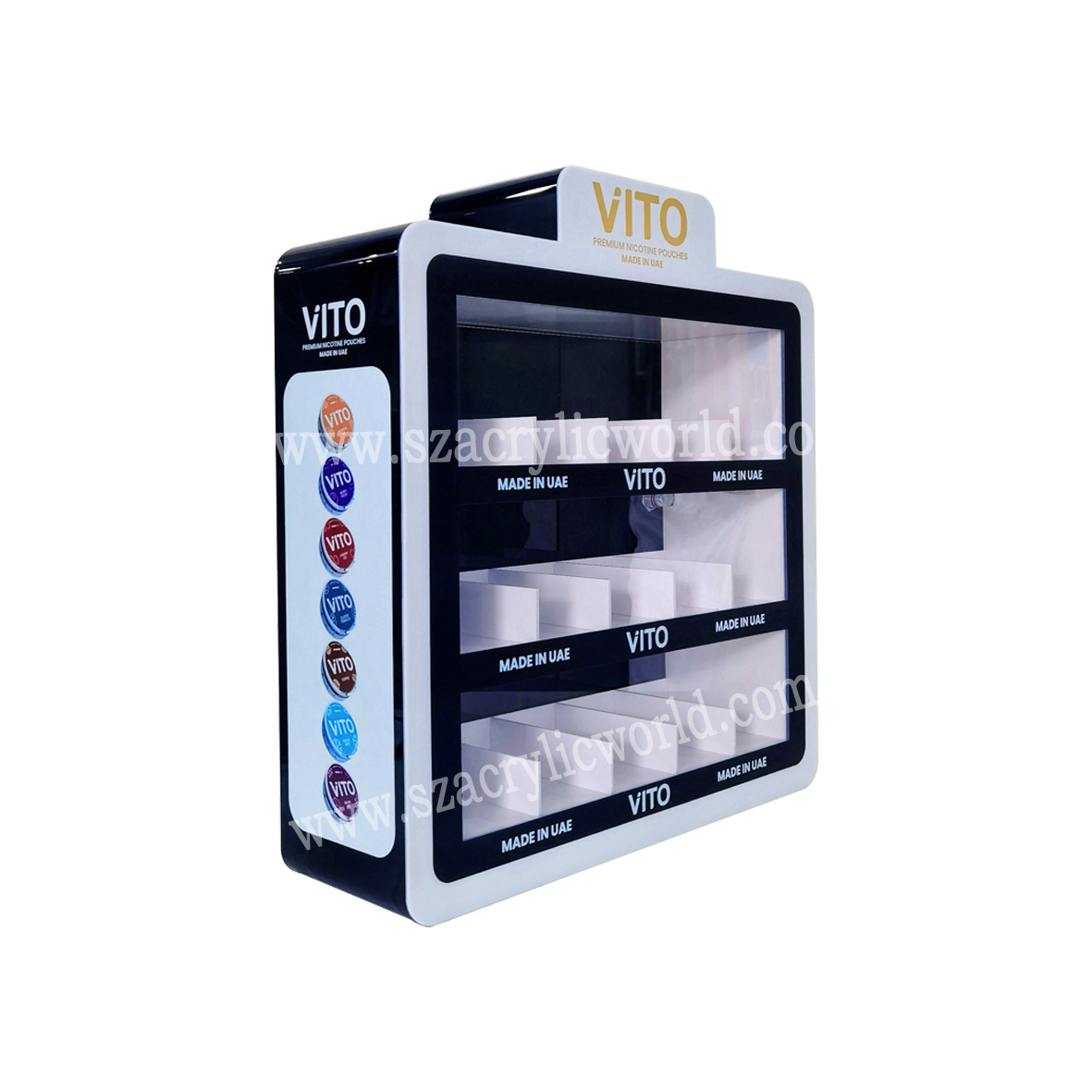 Présentoir lumineux pour sachets de nicotine