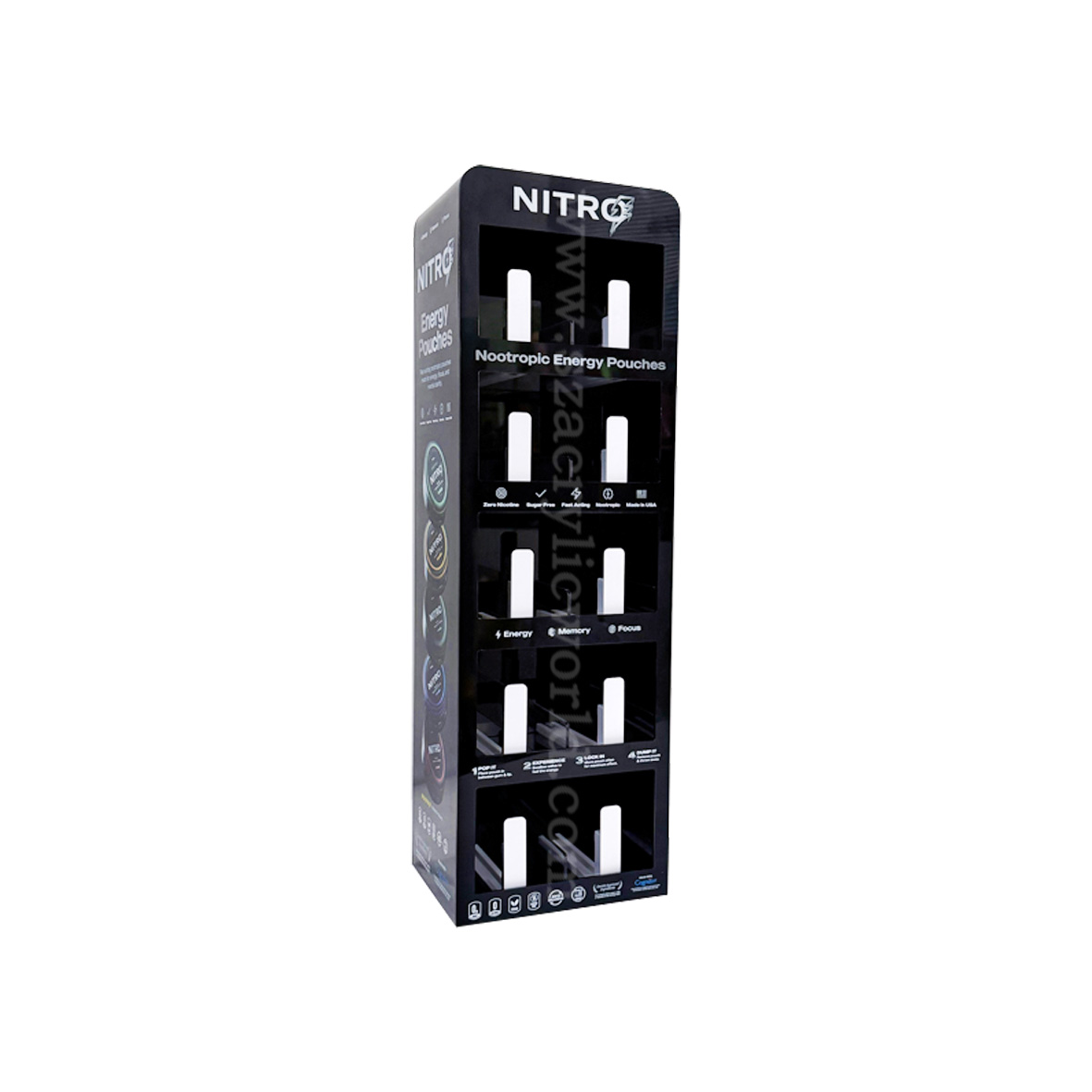 tiered display for nicotine pouches